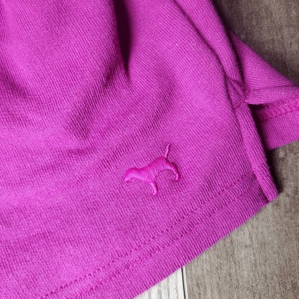 NWT PINK Victoria's Secret Dahlia Magenta Pink Foldover Sweat Shorts Size XL - Picture 3 of 16